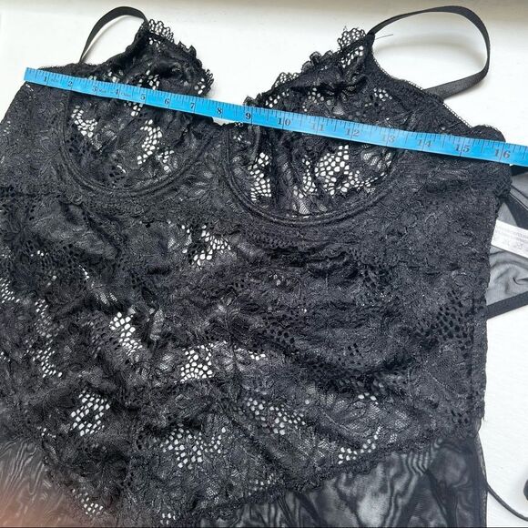 NEW Oh La La Cheri Page Underwire Babydoll Chemise & G-String Thong Black 1X - Picture 8 of 11